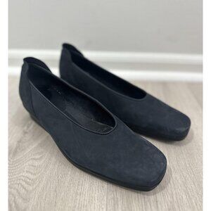 Arche Shoes Womens 42 Navy Nubuck Leather Wedge Slip On Square Toe France Sz 11
